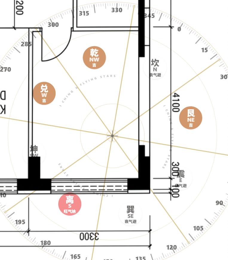 Sample output: San Yuan Qi Reception (三元纳气) small taichi layout